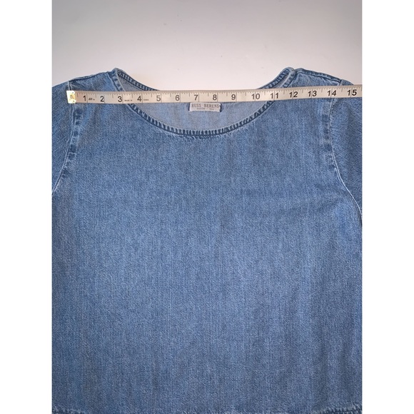 Russ Berens Malibu Blue Denim Short Sleeve Tunic Top Size S - Picture 4 of 11